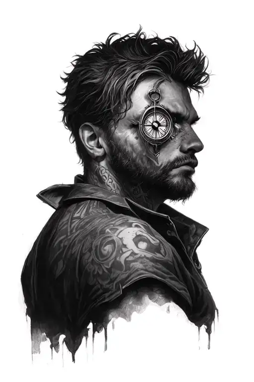 Leon With A Compass In The Eye On The Shoulder And I Want To Gather It