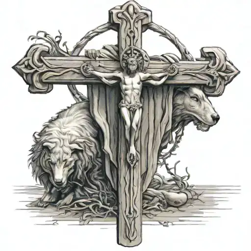 Shepherd's Staff And Rod But Where The Rod Is The Perpendicular Line In A Biblical Cross