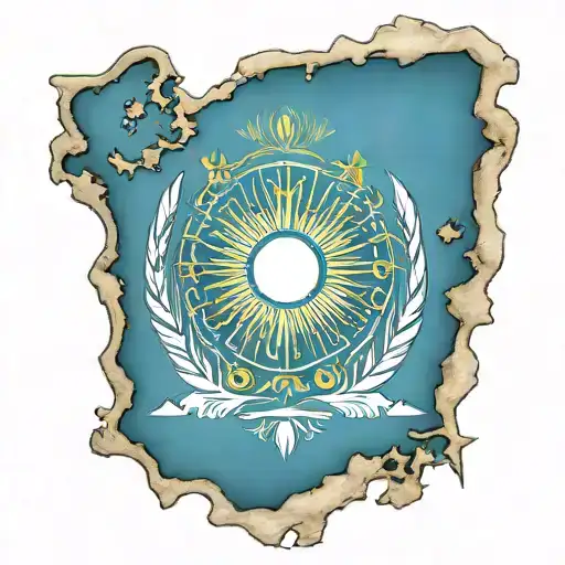 Flag Of Kazakhstan Country Outline