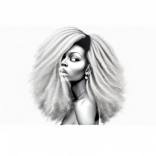 Afro Long Hair Beautiful Woman