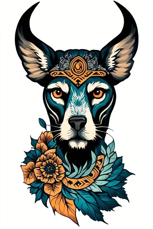 Nordic Style Tattoo Featuring Iconic Symbols And Patterns