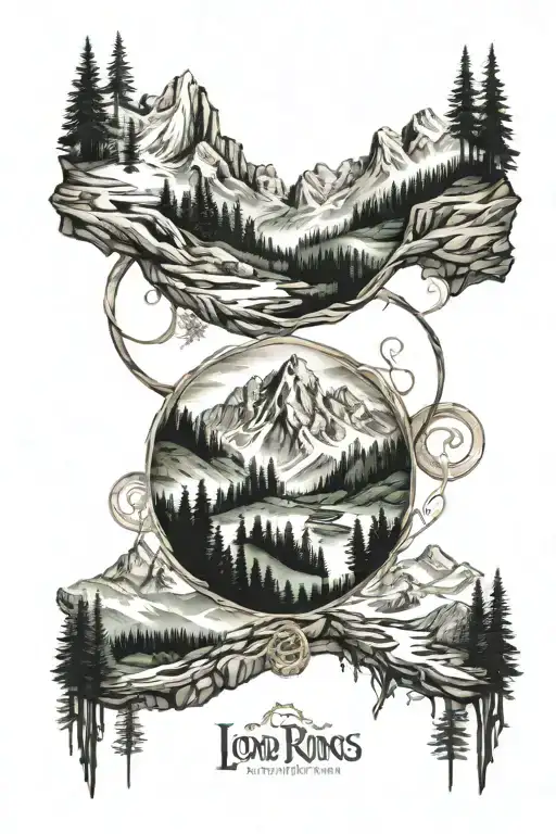 Lord Of The Rings Mountains And Forest