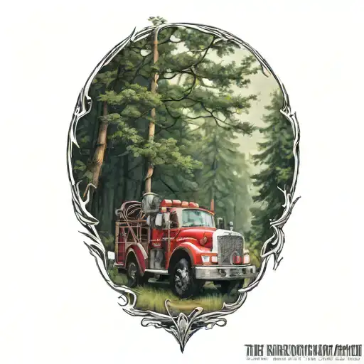 Fire Truck Overgrown Woods
