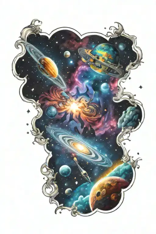 Colorful Galaxy In Space Scene