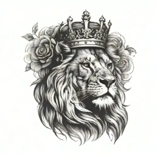 Lion Wearing A Crown Adorned