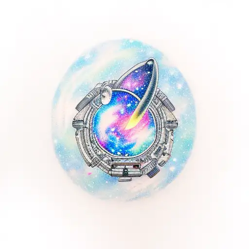 Galaxy With Astronaut