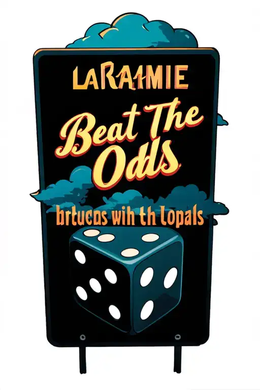 Street Sign With Laramie With Clouds Behind It And Beat The Odds With Dice