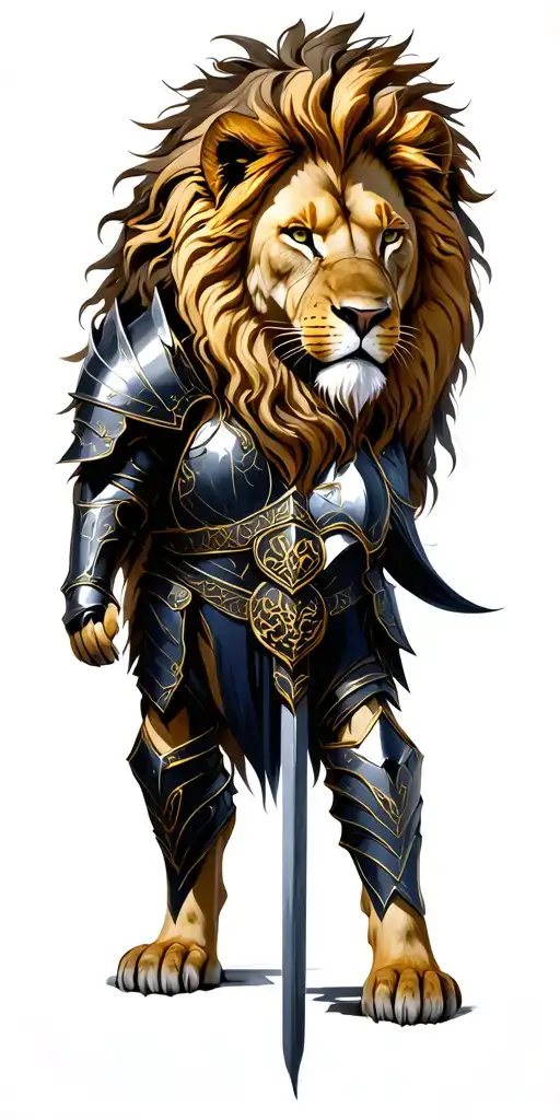 Lion Knight Wearing Dark Armor