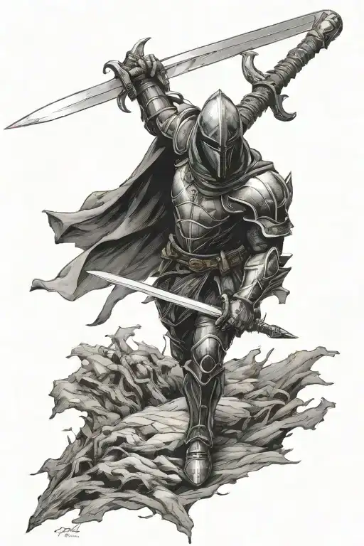 Shadow Knight Holding Sword