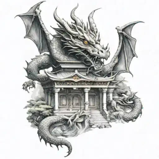 Dragon And Temple