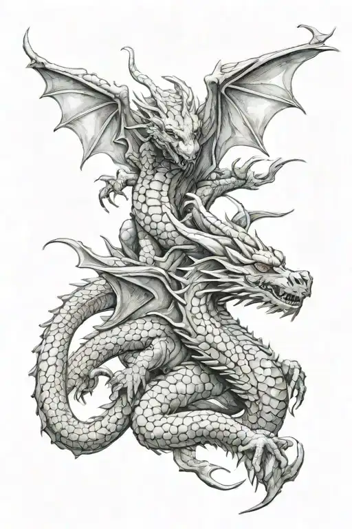 Two Dragon Looking Forward