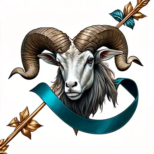 Aries Ram Sagittarius Arrow Cancer Ribbon