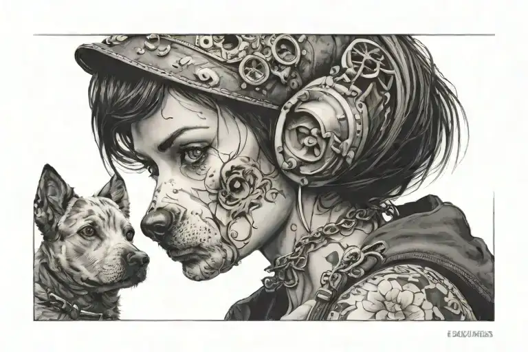 Women With Dog Head Wearing