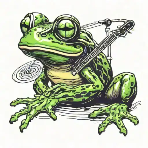 Music Dj Frog Wearing