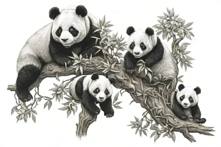 Panda Family Tree Intertwined