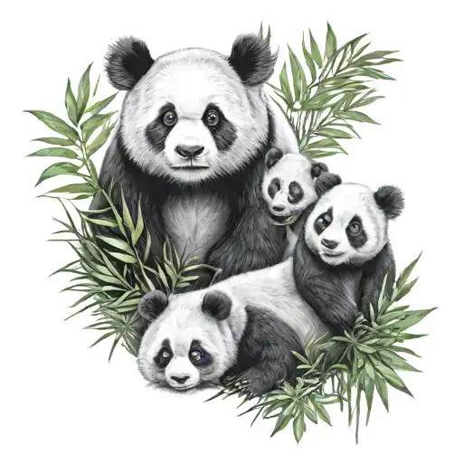 Panda Family Of 4