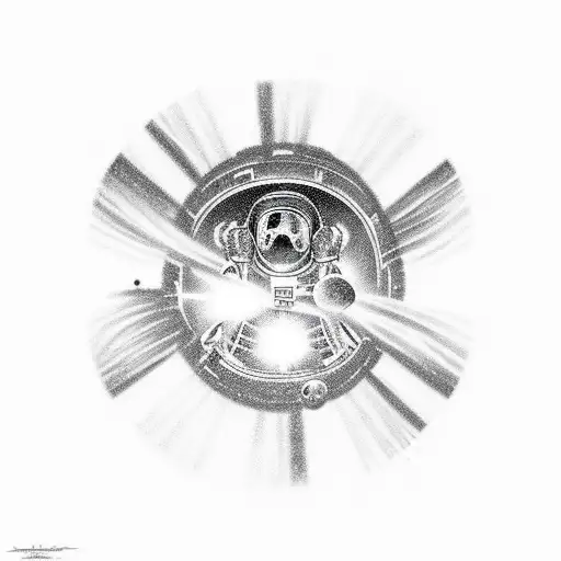 Space Astronaut Stars Black Hole