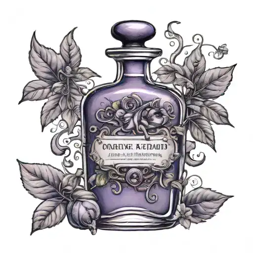 Purple Deadly Nightshade Potion Bottle Overflowing With Dark And Haunting