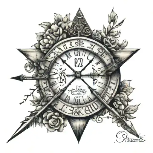 One Arrow With Roman Numerals Of 1955 And 2023