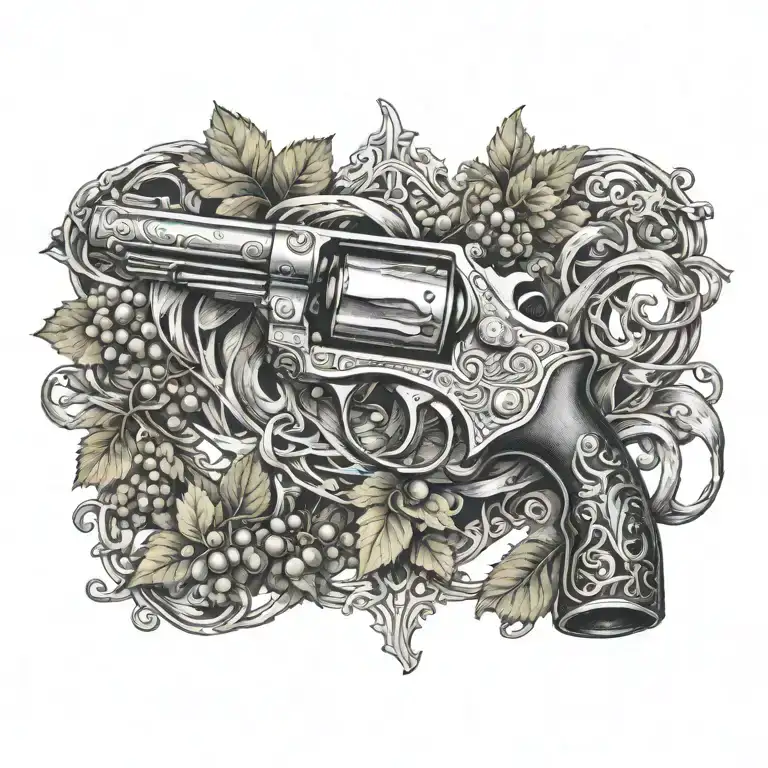 Grape Vine Wrapping A Revolver With Knot Work