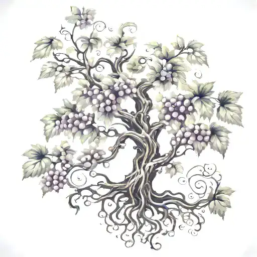 Grape Vines Wraping Tree Of Life