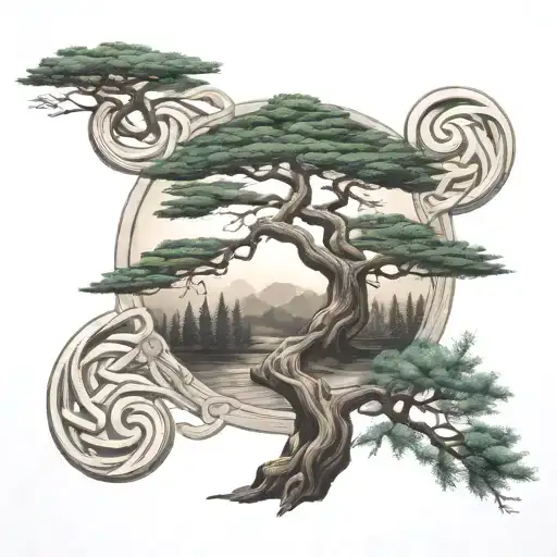 Celtic Knot And Pine Tree