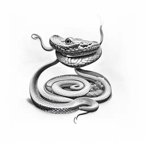 A Realistic Depiction Of A Snake Slithering Through A Field Of Blooming Red Lilies