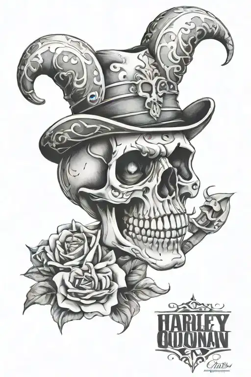 Harley Quin Skull Mexican Skull Wearing