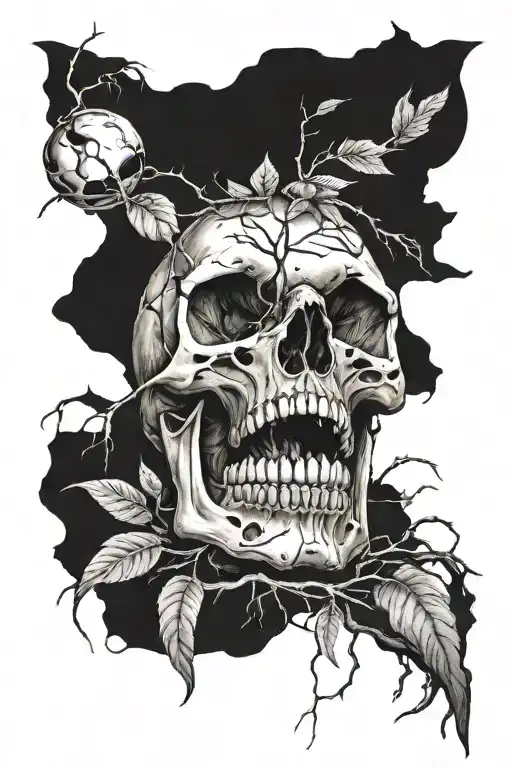 Skull With Trees Growing Out Of Skull
