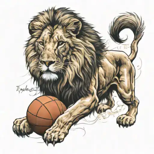 A Realistic Lion Wearing A Basketball Jersey With The Name Thanairy On It