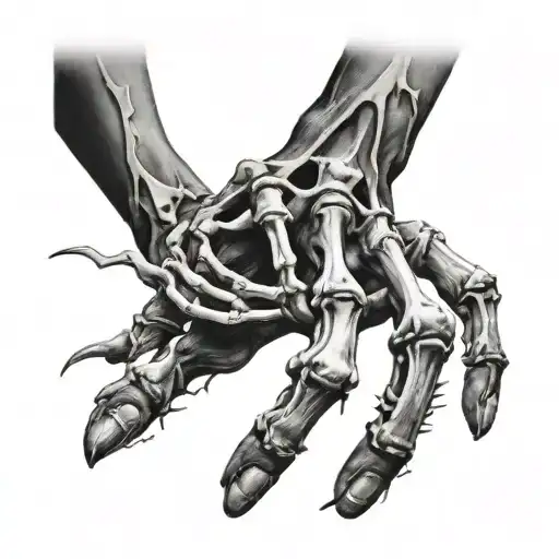 Skeleton Hands Reaching