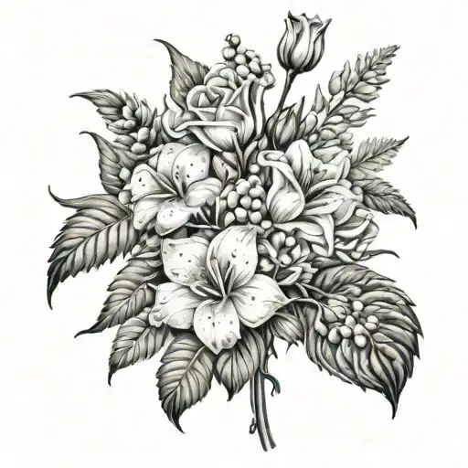 Jan June July Oct Nov Birth Flower Bouquet