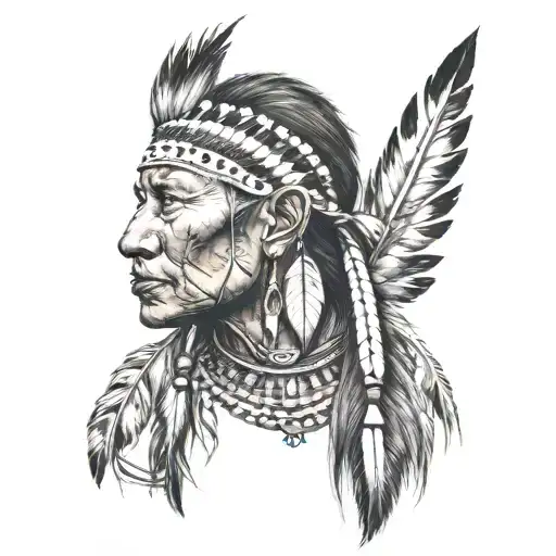 American Indian Girl With Wolwes