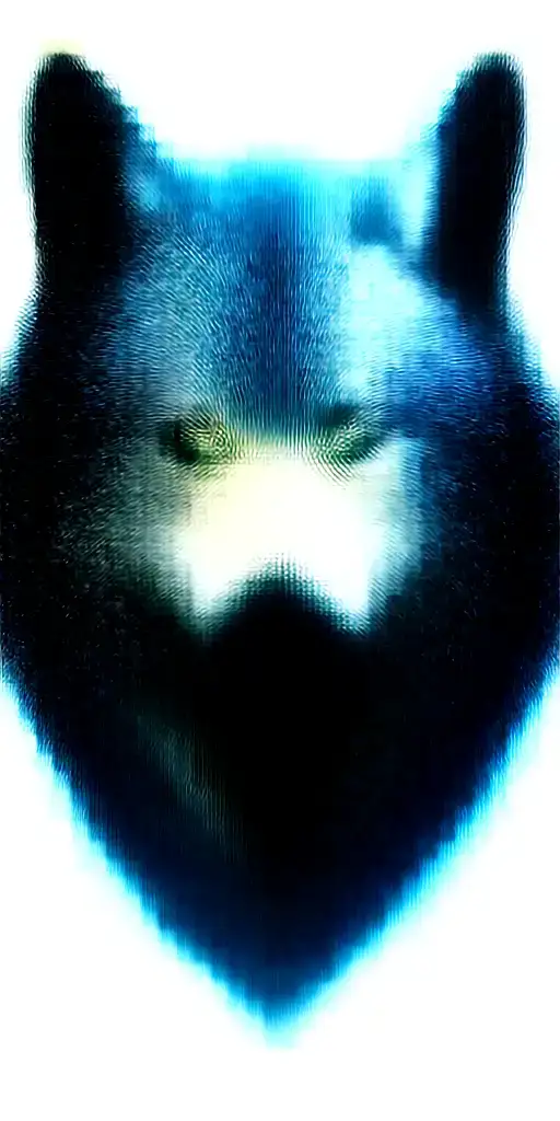 Growling Wolf Face And Realistic Rocky Mountains Inside