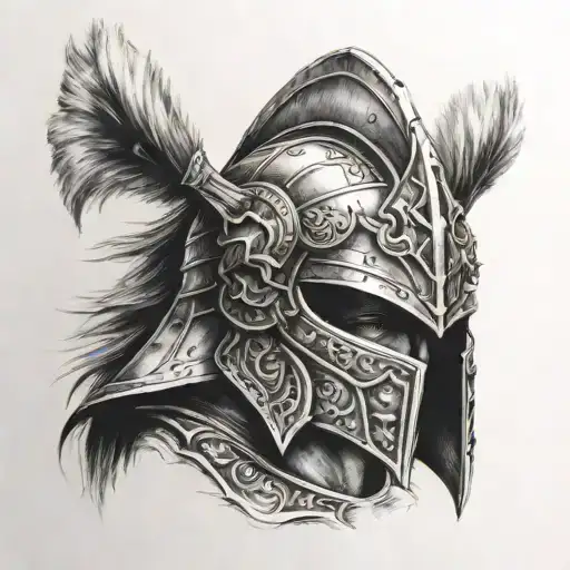 The Helmet Of The God Ares And Warrior