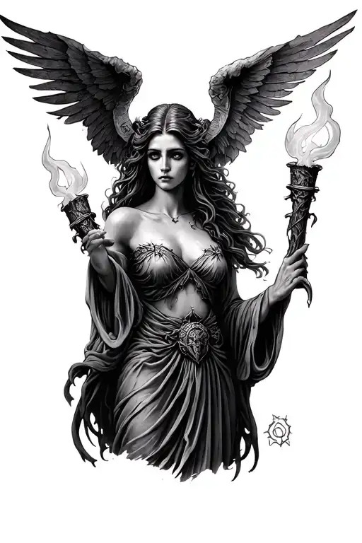 Hecate Holding Torches