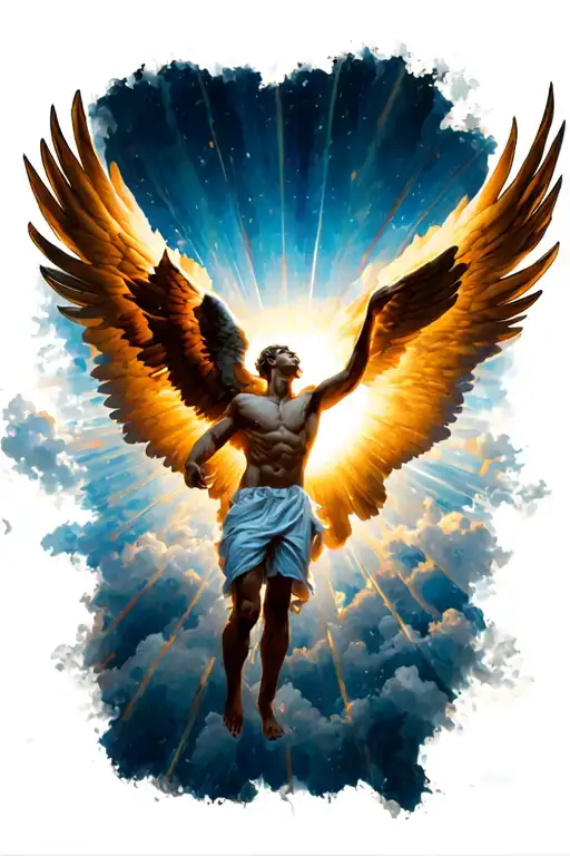 Icarus Falling From The Sun Rays