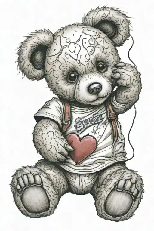 Hospital Girl Teddy Bear Strong Scarred Heart