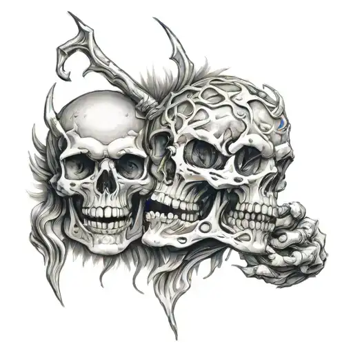 Skull Fighting Demons