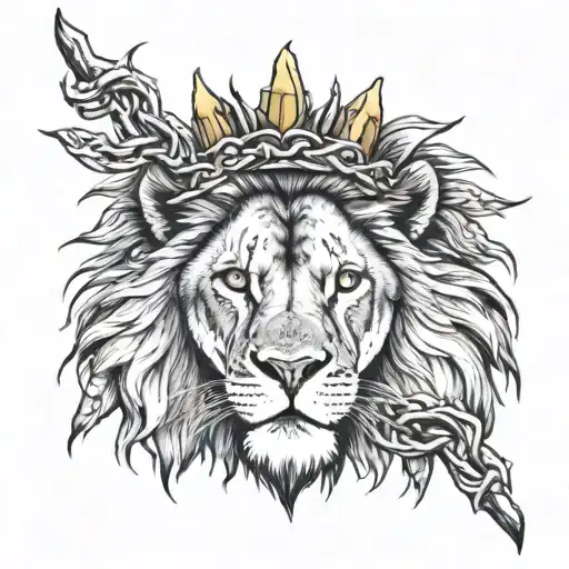 Lion With A Crown Of Thorns