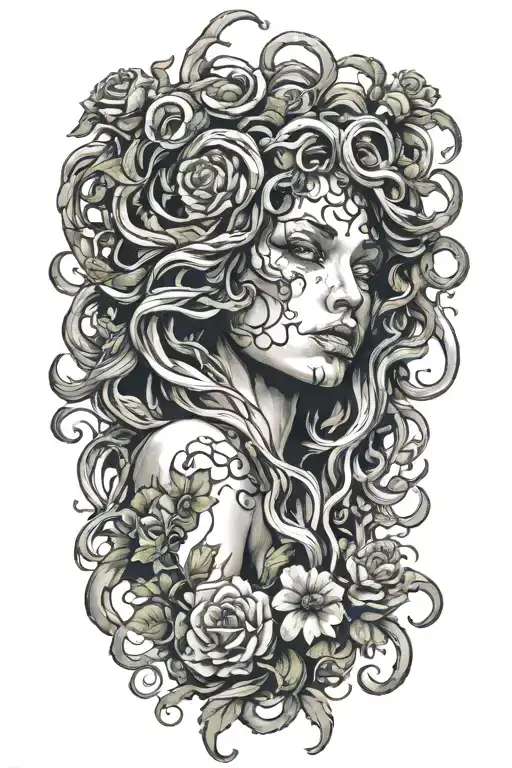 Medusa With Dying Flowers