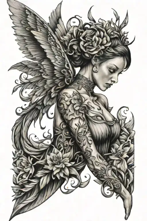 Fairy Strong Woman Fire Bird Independent