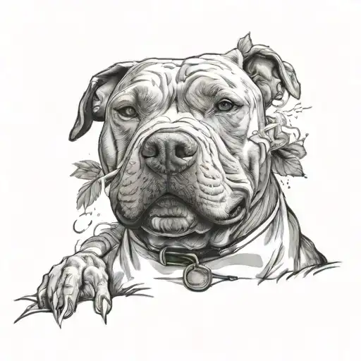 Muscules Pitbull Smoking Weed In Lacoste Polo Shirt