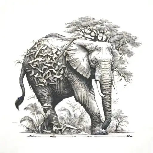 A Majestic Elephant Walking Through A Magical Forest