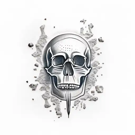 Skull And Human Face