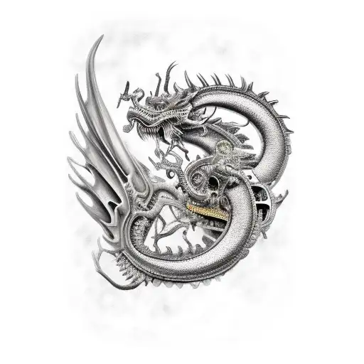 Steampunk Mechanical Dragon