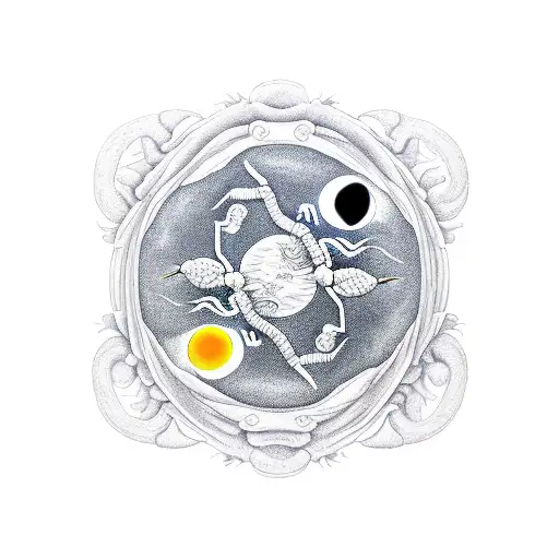 Two Scorpion With Yin Yang