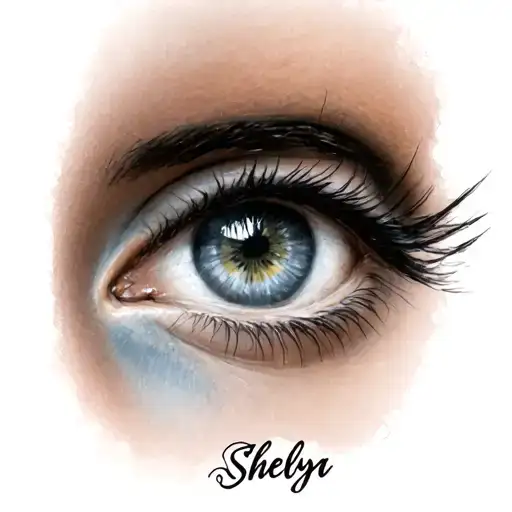 Female Eyes With Name Shelya
