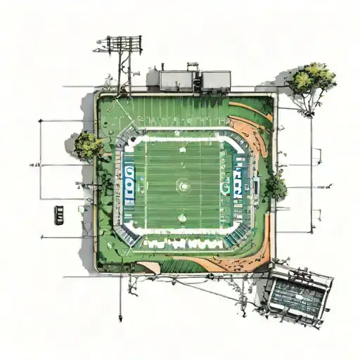 A Football Field With Each Yard Line Representing A Family Member's Birthday