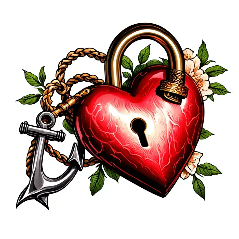 Heartshape Lock And Anchor Connected